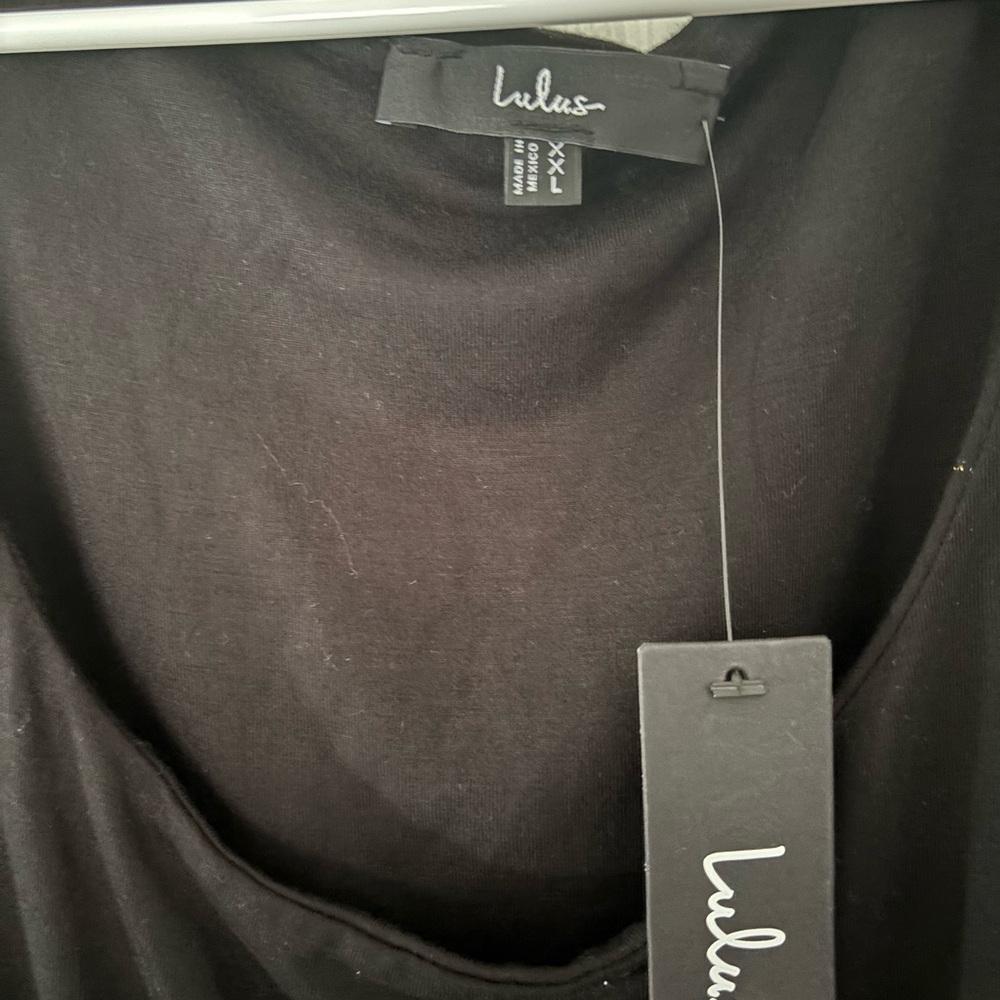 Lulus Black Scoop Neck Bodysuit, Long Sleeve